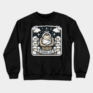 Newborn King Jesus Manger Sheep Good News Gospel Crewneck Sweatshirt